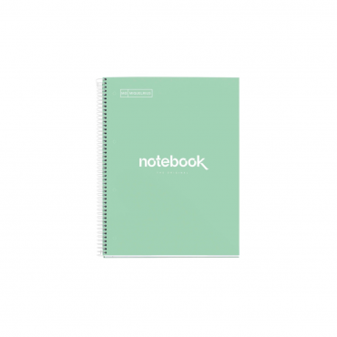 Cuaderno A4 Emotions Miquelrius color menta – 80 Hojas Cuadro 5 mm Notebook 1 Tapa Dura