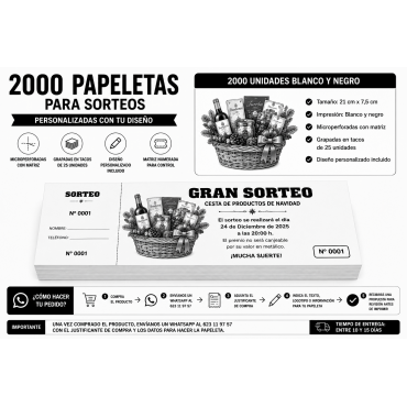 Papeletas para sorteos 2000...